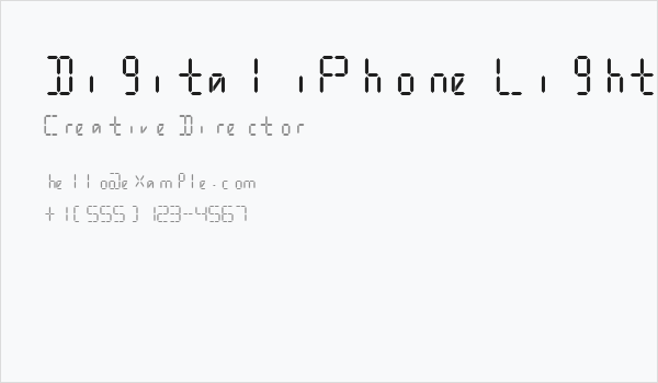 Digital iPhone Light Italic Business Card