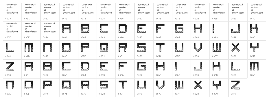 DigitalDisorder Character Map