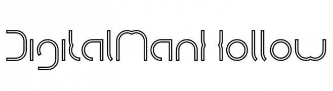 DigitalManHollow  Frei Schriftart Herunterladen