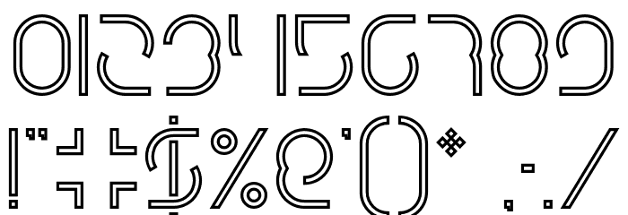 DigitalManHollow Font OTHER CHARS