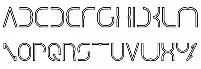 DigitalManHollow 字体 大写
