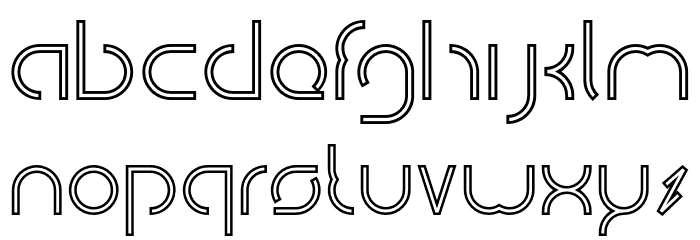 DigitalManHollow Font LOWERCASE
