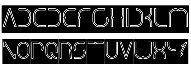 DigitalMan_Hollow_inverse Font Litere mari