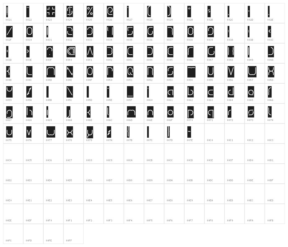 DigitalMan_Inverse Character Map