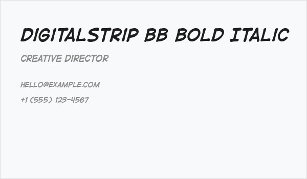 DigitalStrip BB Bold Italic Business Card