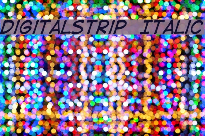 DigitalStrip Italic Font examples