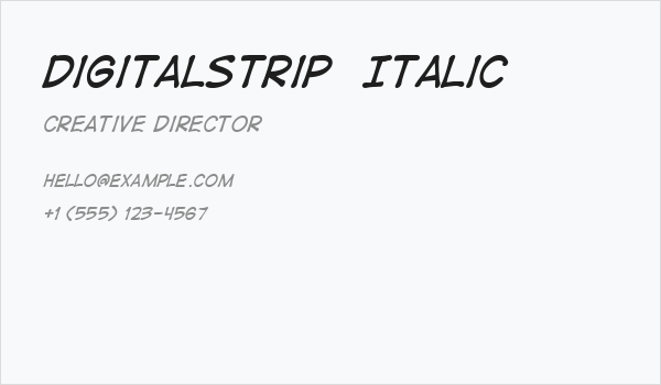 DigitalStrip  Italic Business Card