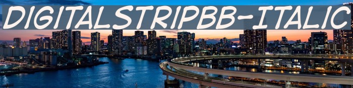 DigitalStripBB-Italic Font examples