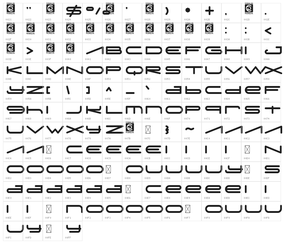 Digitechno FreeVersion Character Map