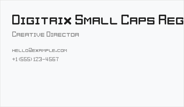 Digitrix Small Caps Regular Business Card