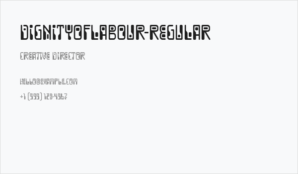 DignityOfLabour-Regular Business Card