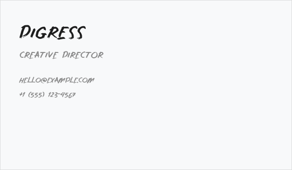 Digress Business Card
