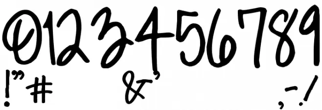 Digs My Hart Font OTHER CHARS