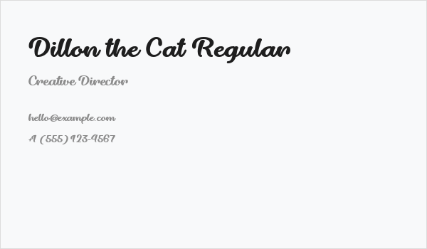 Dillon the Cat Regular Business Card