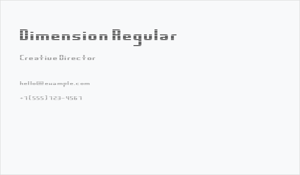Dimension Regular Business Card