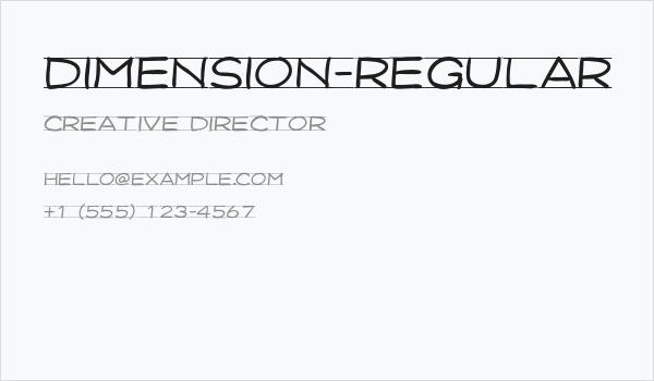 Dimension-Regular Business Card