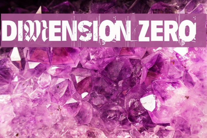 Dimension Zero Font examples