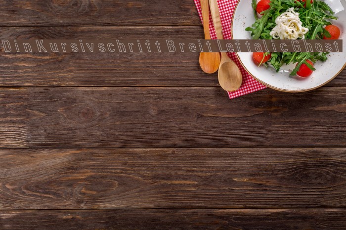 Din Kursivschrift Breit Leftalic Ghost Font examples