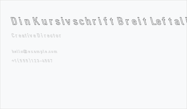 Din Kursivschrift Breit Leftalic Ghost Business Card