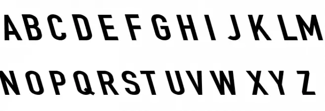 Din Kursivschrift Breit Leftalic フォント 大文字