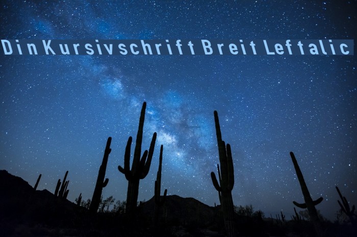 Din Kursivschrift Breit Leftalic Font examples