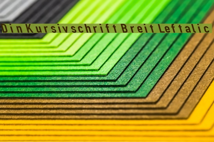 Din Kursivschrift Breit Leftalic Font examples