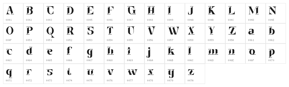Dinamika DEMO Regular Character Map