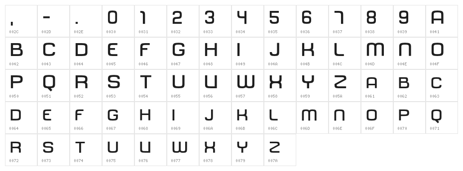 Dinamika Medium Character Map
