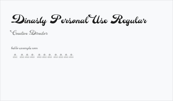 Dinasty Personal Use Regular Business Card