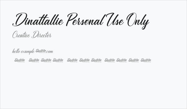 Dinattallie Personal Use Only Business Card