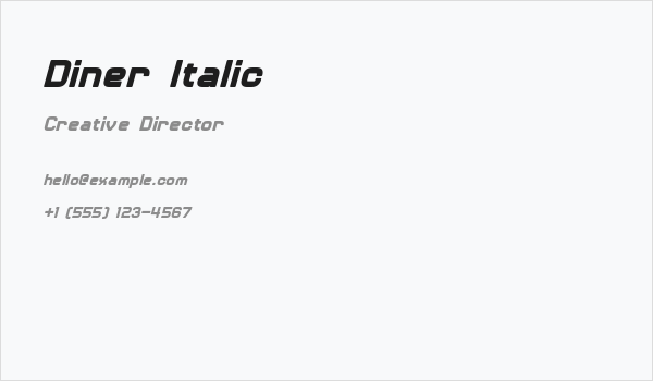 Diner Italic Business Card