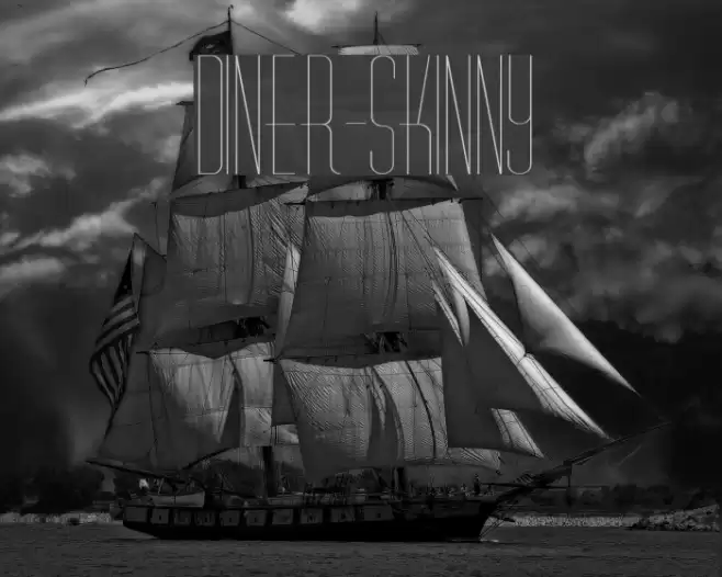 Diner-Skinny Font examples