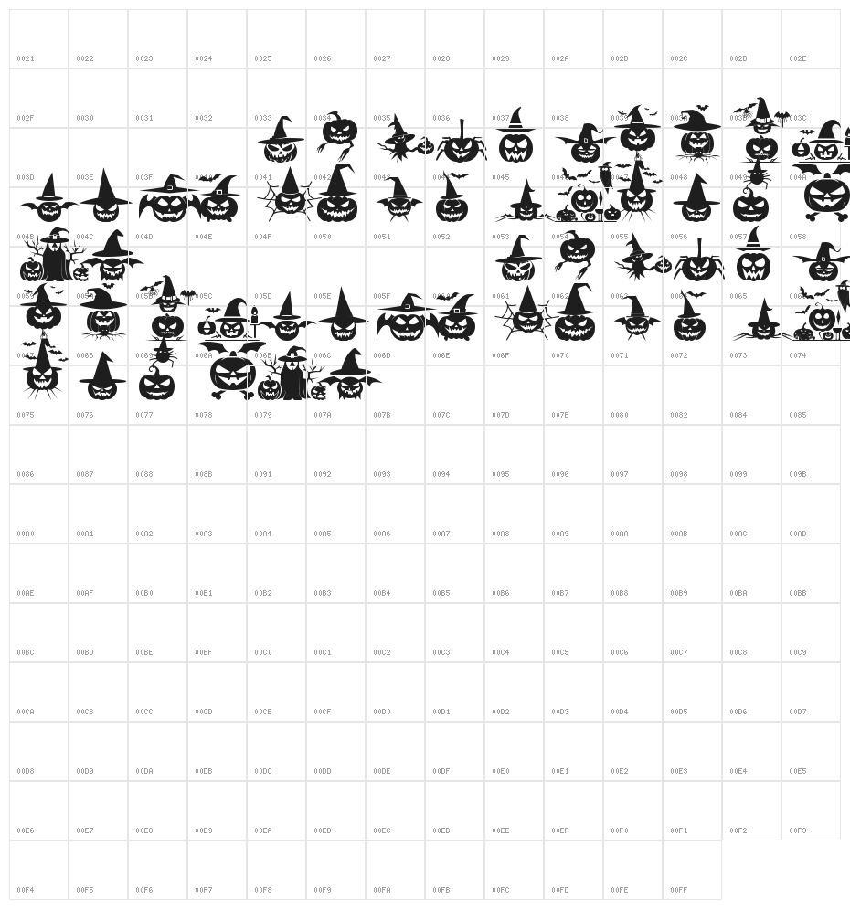 Ding of Halloween ST Character Map