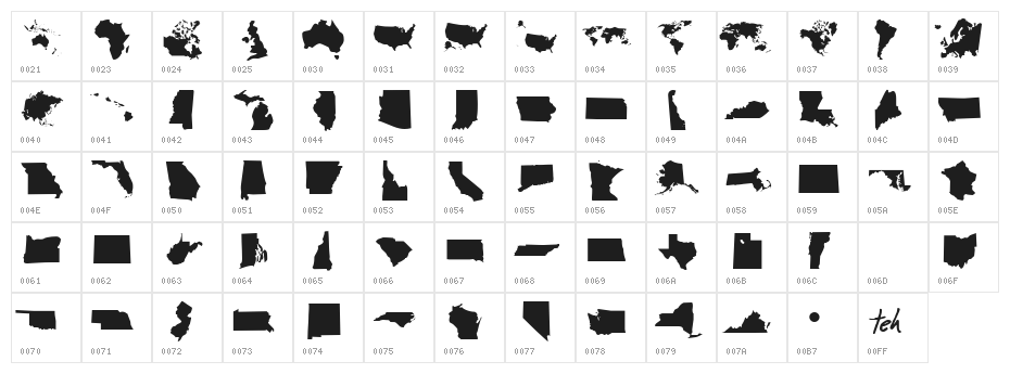 DingMaps Character Map
