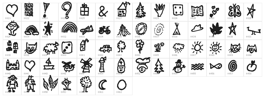 Dingies Character Map