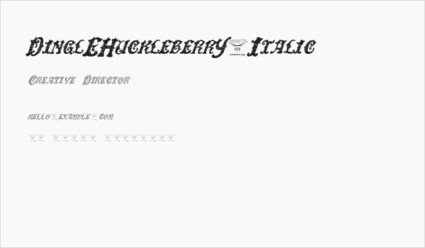 DinglEHuckleberrY-Italic Business Card