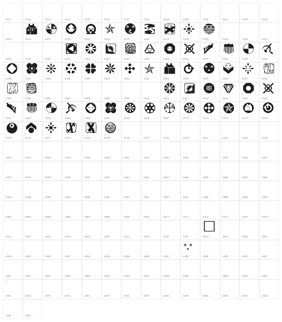 DingsbumsPlus Character Map