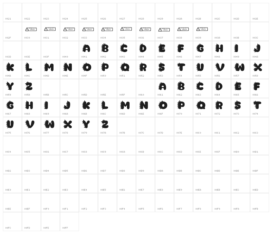 Dino Alphabet New PERSONAL USE ONLY! Character Map