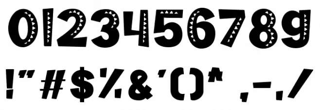 Dino And Friend Texture 1 Font OTHER CHARS