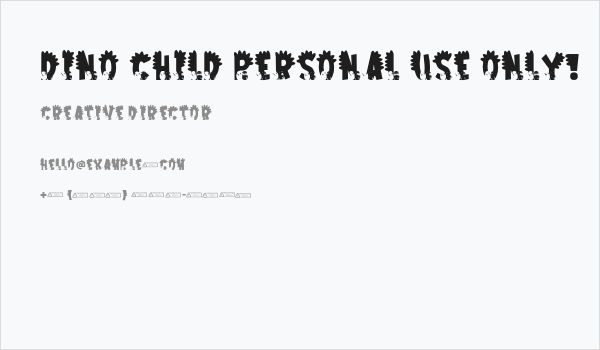 Dino Child PERSONAL USE ONLY! Business Card