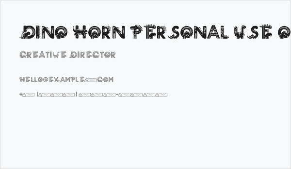 Dino Horn PERSONAL USE ONLY! Business Card