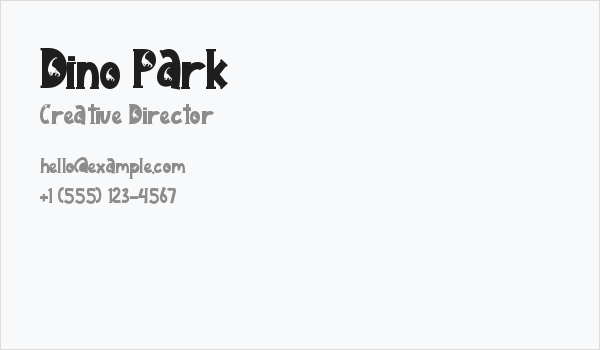 Dino Park Business Card