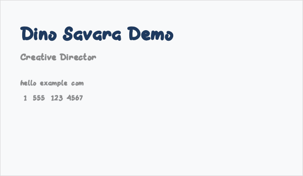Dino Savara Demo Business Card