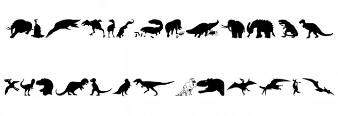 DinoSilhouettes फ़ॉन्ट अपरकेस