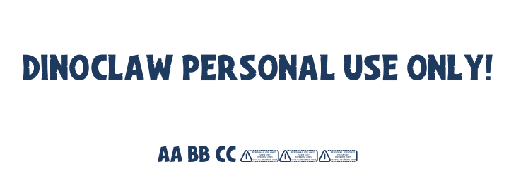Dinoclaw PERSONAL USE ONLY! Font Preview