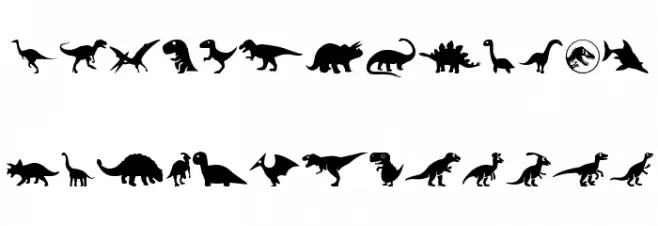 Dinosaur Icons फ़ॉन्ट अपरकेस
