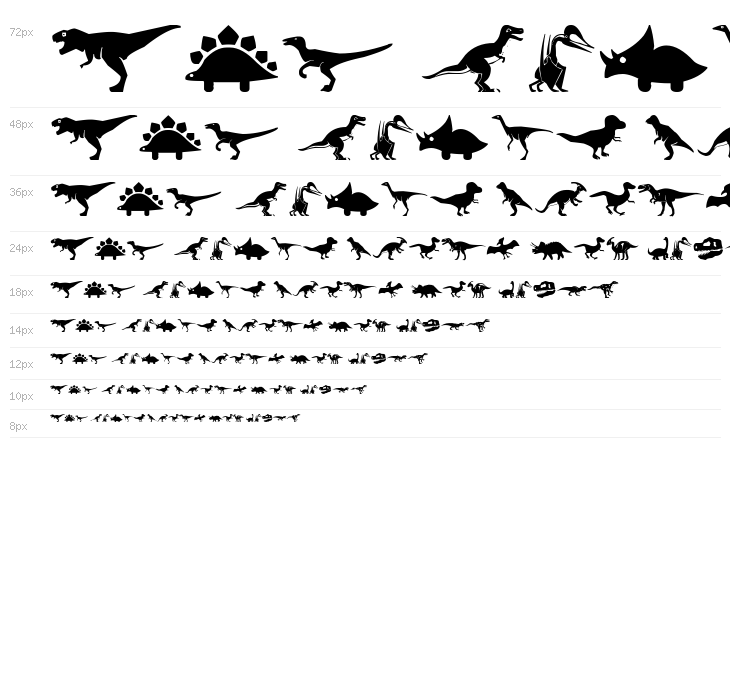 Dinosaur Icons Waterfall