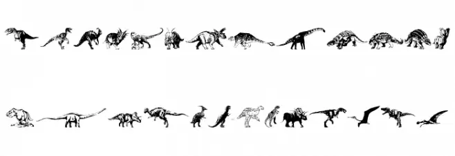 Dinosaurs Schriftart Groß