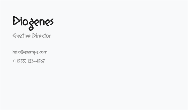 Diogenes Business Card