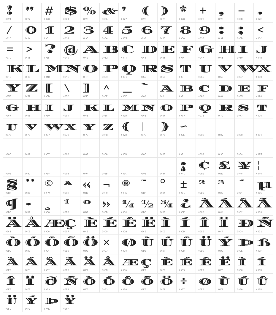 Diplomata SC Character Map